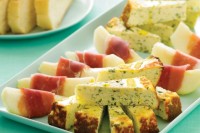 Baked herb ricotta with prosciutto pears