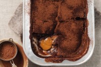 Choc-caramel self-saucing pudding