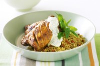 Chicken tikka with couscous and mint yoghurt