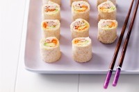 Avocado and tuna sushi sandwiches