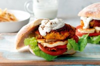 Pumpkin and haloumi burgers