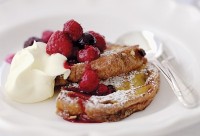 Panettone french toast with mixed berries