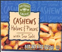 Southern Grove Cashews Recalled for Possible Glass Contamination