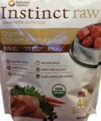 Nature's Variety recalled one batch of Instinct® Raw Organic Chicken Formula for Dogs & Cats