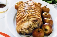 Roast loin of pork with raisin and walnut seasoning