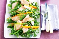 Asparagus, watercress and salmon salad