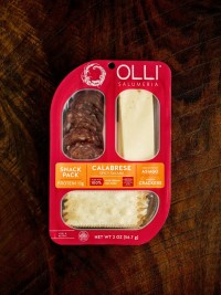 Grab-and-go pre-sliced salami with artisanal crackers