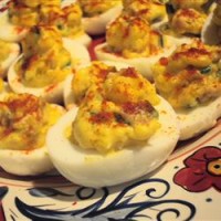 Bacon Cheddar Deviled Eggs