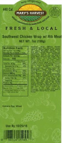 Mary’s Harvest Fresh Foods, Inc. Recalls Wrap and Salad Meat Products