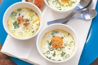 Baked eggs with chives and feta