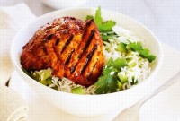 Indian spiced chicken with rice salad