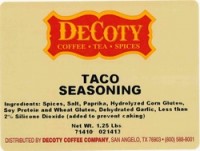 Decoty Coffee Company Inc. recalled Decoty Taco Seasoning due to undeclared soy
