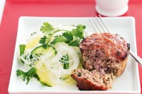 Asian mini meatloaves with noodle salad