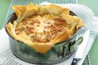 Sweet potato and salmon quiche