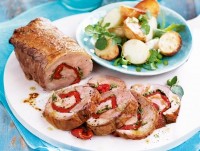 Pesto barbecued lamb with warm potato salad