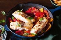 Grilled fish with peperonata
