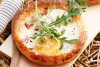 Bacon, egg and feta tarts