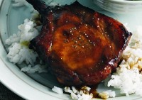 Asian-glazed pork cutlets with orange and avocado salad