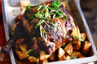 Roast lamb with thai-style mint sauce