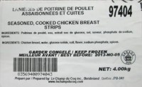 Desco Services Alimentaires Inc. recalled certain Seasoned, Cooked Chicken Breast Strips