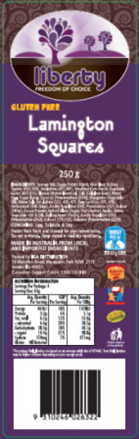 Metcash Trading Ltd recalled Liberty Gluten Free Lamington Squares