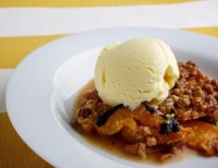 Recipe: grilled peach cobbler with sage sweet corn ice cream