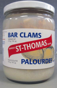 Certain St. Thomas brand Bar Clams may contain dangerous bacteria