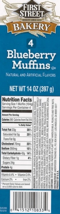 Bubbles Baking Co. recalls Blueberry Muffin, Blueberry Loaf Cake