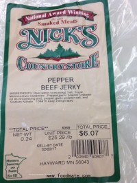 Recall for Nick’s Meats Pepper Beef Jerky in MN