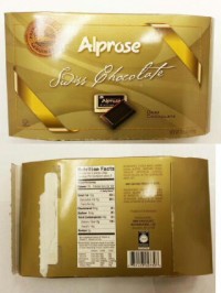 BBM Chocolate Distributors recalls certain Alprose chocolate products