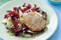 Pork with apple and radicchio salad