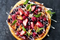 Nutty choc pizza with fresh berries