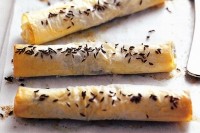 Brie and silver beet filo cigars