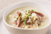 Bacon, leek and potato soup