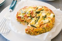 Asparagus, cherry tomato and ricotta frittata
