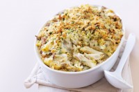 Tuna mornay with orange & leek