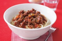 Beef ragu with spaghetti