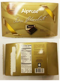 Alprose and Chocolat Alprose brand dark chocolate products recalled due to undeclared milk