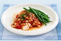 Chicken with cannellini bean and tomato sauce