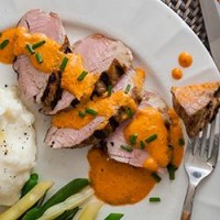 Pork Tenderloin with Red Pepper Sauce