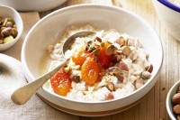 Curtis' bircher muesli with apple, apricots and almonds