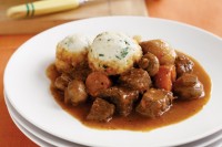 Beef bourguignon with parmesan dumplings