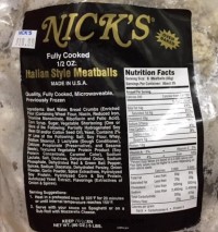 Nick’s Meatballs Recalled for Undeclared Egg and Milk