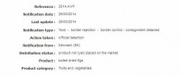 aflatoxins (B1 = 19; Tot. = 40 µg/kg - ppb) in boiled dried figs from Turkey