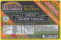 Isabella Foods recalls Isabella Foods of El Paso Green Chicken Tamales