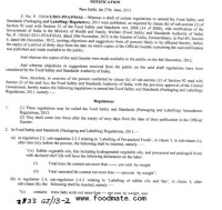 India-Amendments to Packaging and Labeling Regulations