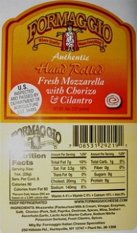 New York Firm Recalls Fresh Mozzarella with Chorizo & Cilantro Products