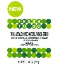 HC Schau and Son recalls Fresh To Go Tuscan Style Combo on Tomato Basil Bread