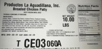 Breaded Chicken Patties Recalled For Foreign Materials
