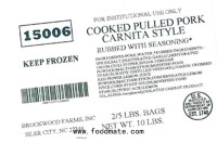 Brookwood Farms Recalls Pulled Pork for Undeclared Soy